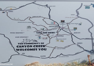 July picture of the Fletcher Pass area map on Highway 279 between Lincoln and Helena. Image is from the Lincoln Montana Picture Tour.