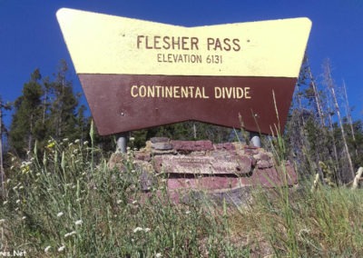 July picture of the Fletcher Pass sign on Highway 279. Image is from the Lincoln Montana Picture Tour.