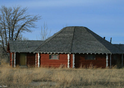 March picture of an old Hogan Building in Heart Butte Montana. Image is from the Heart Butte, Montana Picture Tour.