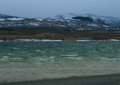 Winter picture of a small lake on the Blackfoot Reservation near Heart Butte Montana. Image is from the Heart Butte, Montana Picture Tour.