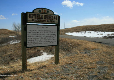 March picture of the Old North Trail Historical Sign near Heart Butte Montana. Image is from the Heart Butte, Montana Picture Tour.