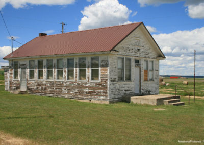 July picture of the old schoolhouse in Danvers, Montana. Image is from the Danvers Montana Picture Tour.