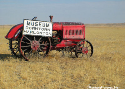 September picture the Harlowton Museum Tractor on Highway 12 near Harlowton, Montana. Image is from the Harlowton Montana Picture Tour.