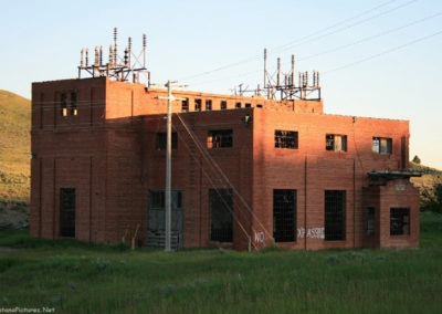 June 2018 picture of a Milwaukee Railroad brick transformer station located five miles west of Lennep, Montana. Image is from the Martinsdale and Lennep Town Montana Picture Tour.