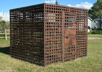 June picture of the iron Jail box in Martinsdale, Montana. Image is from the Martinsdale and Lennep Town Montana Picture Tour.