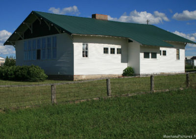 June picture of the former Martinsdale Railroad depot in Martinsdale, Montana. Image is from the Martinsdale and Lennep Town Montana Picture Tour.