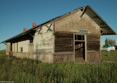 June picture of the north side of the old Martinsdale Railroad Depot. Image is from the Martinsdale and Lennep Town Montana Picture Tour.