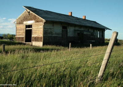 June picture of the south side of the old Martinsdale Railroad Depot. Image is from the Martinsdale and Lennep Town Montana Picture Tour.