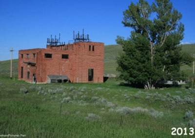 June 2013 picture of a Milwaukee Railroad brick transformer station located five miles west of Lennep, Montana. Image is from the Martindale and Lennep Town Montana Picture Tour.