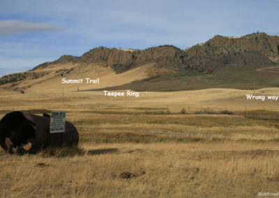 October picture of the Crown Butte Preserve Trail from the parking area. Image is from the Crown Butte Preserve & Simms Montana Picture Tour.