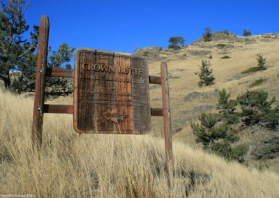 October picture of the Crown Butte Preserve Trail sign. Image is from the Crown Butte Preserve & Simms Montana Picture Tour.