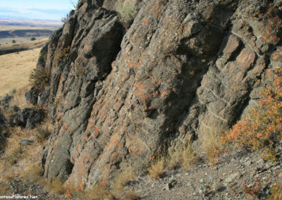 October picture of volcanic columns near the summit of Crown Butte. Image is from the Crown Butte Preserve & Simms Montana Picture Tour.
