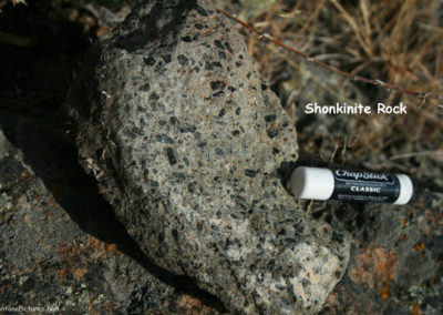 October picture of Shonkinite rock sample from the summit of Crown Butte. Image is from the Crown Butte Preserve & Simms Montana Picture Tour.