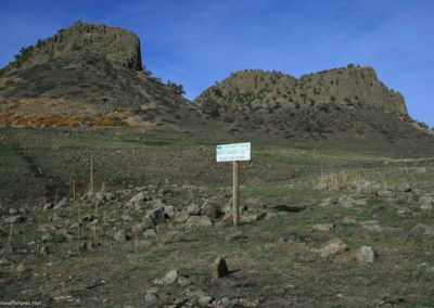 October picture of the No Trespassing sign near the summit of Crown Butte. Image is from the Crown Butte Preserve & Simms Montana Picture Tour.