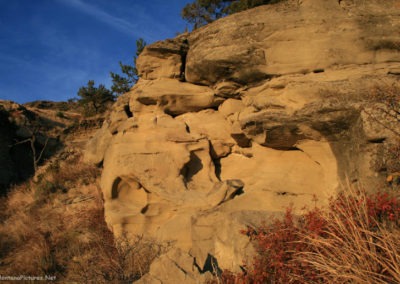 View of the summit of Crown Butte from the sandstone boulders. Image is from the Crown Butte Preserve & Simms Montana Picture Tour.