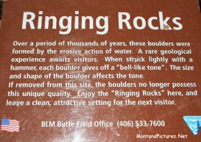 July picture of the BLM Ringing Rock Information Sign west of Whitehall, Montana. Image is from the Whitehall Montana Picture Tour.