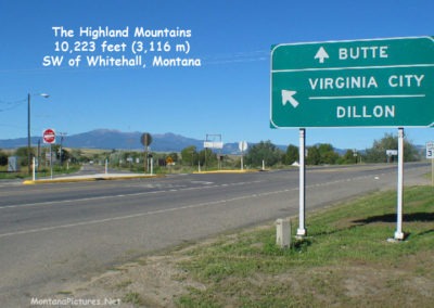 August picture of the Highland Mountains SW of Whitehall, Montana. Image is from the Whitehall Montana Picture Tour.
