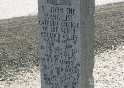 June picture of the St John Evangelist Catholic Church of the North Boulder Valley Monument. Image is from the Boulder Montana Picture Tour.