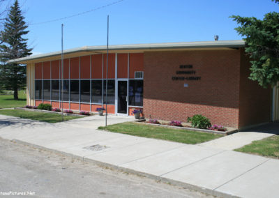 July picture of the Denton Montana Community Center and Library. Image is from the Denton Montana Picture Tour.