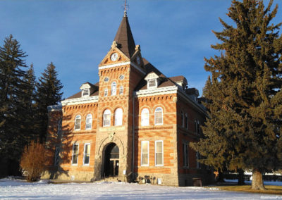 January picture of Jefferson County Courthouse in Boulder, Montana. Image is from the Boulder Montana Picture Tour.