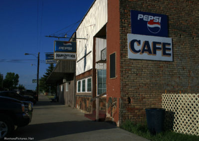 A June picture of the State of the Prairie Kitchen Cafe in Westby, Montana. Image is from the Westby Montana Picture Tour.