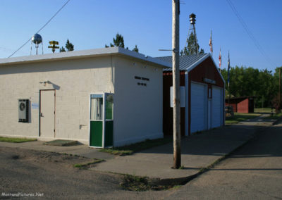 A June picture of the Westby Fire Department building in Westby, Montana. Image is from the Westby Montana Picture Tour.