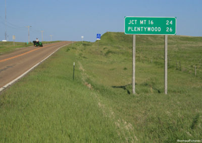 The Plentywood Mileage Sign on Montana Highway 5. Image is from the Westby Montana Picture Tour.