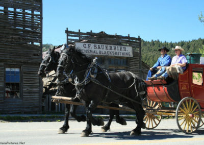 June picture of a Stage Coach Wagon on Main Street in Virginia City, Montana. Image is from the Virginia City, Montana Picture Tour.