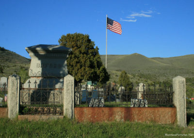 June picture of the Flag in the Virginia City, Montana Cemetery. Image is from the Virginia City, Montana Picture Tour.