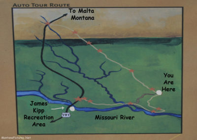 June picture Scenic Loop Road Map in the Charles M Russell National Wildlife Refuge. Image is from the James Kipp Recreation Area Picture Tour.