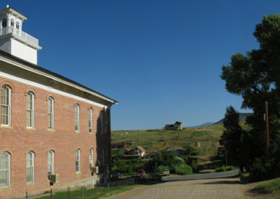 June panorama of the East side of Madison County Courthouse in Virginia City, Montana. Image is from the Virginia City, Montana Picture Tour.