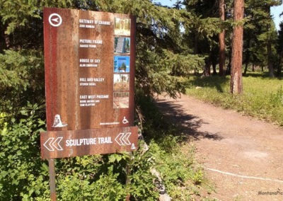 Picture of a Trail Sign at the Blackfoot Pathways: Sculpture In the Wild park. Image is from the Lincoln, Montana Picture Tour.