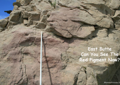 Close up June picture of the ancient painted rocks near the Crooked Creek Campground. Image is from the Fort Peck Lake Montana Picture Tour.