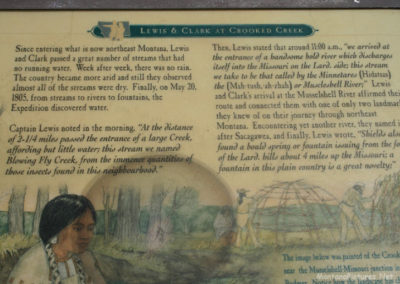 June picture of the interpretive sign overlooking the Crooked Creek Campground. Image is from the Fort Peck Lake Montana Picture Tour.