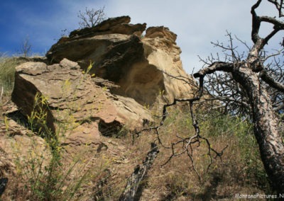 June picture of the ancient painted rocks near the Crooked Creek Campground. Image is from the Fort Peck Lake Montana Picture Tour.