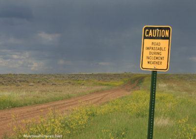 June picture of the Warning Sign outside the War Horse National Wildlife Refuge in 2019. Image is from the War Horse National Wildlife Refuge Picture Tour.
