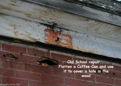 February picture of a unique repair on the Stearns Barn. Image is from the Augusta Montana Picture Tour.