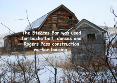 February picture of the historic Stearns Barn and outhouse. Image is from the Augusta Montana Picture Tour.