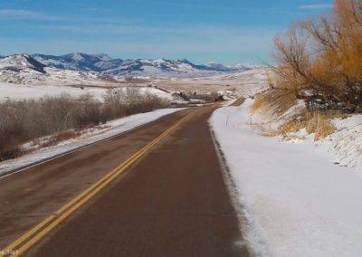 February picture of the Rocky Mountain Front from Highway 434. Image is from the Augusta Montana Picture Tour.