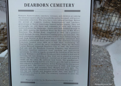 February picture of the Dearborn Montana Historical Marker. Image is from the Augusta Montana Picture Tour.