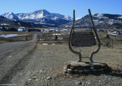 March picture of the Old North Trail Historical Marker. Image is from the Augusta Montana Picture Tour.