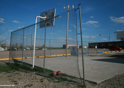 May picture of the basketball courts at the Sunburst Elementary School. Image is from the Sunburst Montana Picture Tour.