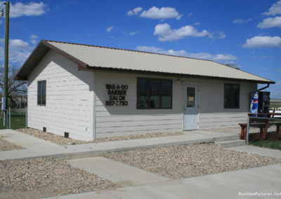 May picture of the Wak-A-Do Barber Salon in Sunburst Montana. Image is from the Sunburst Montana Picture Tour.