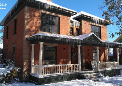 October picture of an icicle covered Home in the Helena Montana Mansion District. Image is from the Helena Montana Winter Picture Tour.