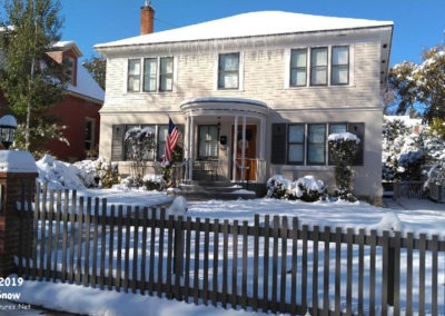 October picture of the Boyer-Hawkins Residence in the Helena Montana Mansion District. Image is from the Helena Montana Winter Picture Tour.