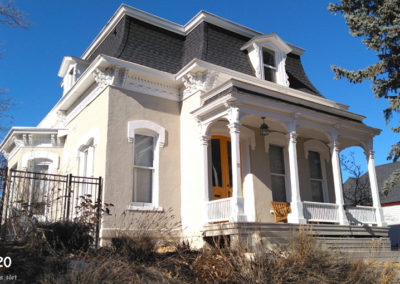 February picture of a Home with a Mansard Roof in the Helena Montana Mansion District. Image is from the Helena Montana Winter Picture Tour.