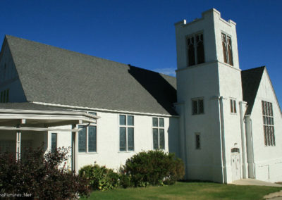 July picture of the Shelby Community United Methodist Church. Image is from the Shelby Montana Picture Tour.