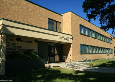 July picture of the Shelby Montana City Hall. Image is from the Shelby Montana Picture Tour.