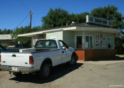 July picture of the Dash In on Main Street in Shelby. Image is from the Shelby Montana Picture Tour.