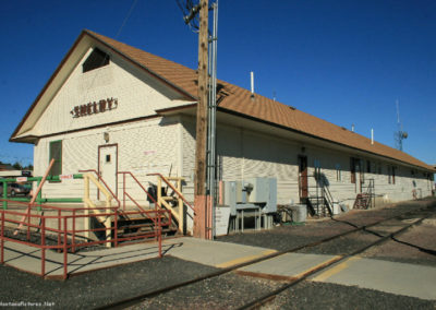 July picture of the Shelby Montana Train Depot. Image is from the Shelby Montana Picture Tour.
